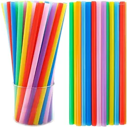 Disposable Cups Straws 50PCS Plastic Colorful Milktea Drinking Party Wedding Birthday Christmas Supplies Kitchen Accessories