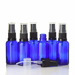 6pcs 30ml Spray Bottle Empty Refillable Blue Glass Fine Mist Sprayer Bottles for Essential Oils Cosmetics Perfume Atomizer 240425