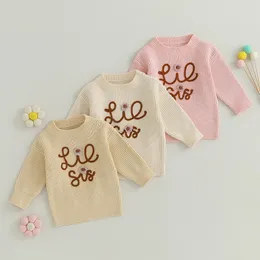 -07-04 Lioraitiin 0-5t Kleinkind Baby Girl Boy Chunky Strick-Pullover Top Little Schwester passende Outfits 240423