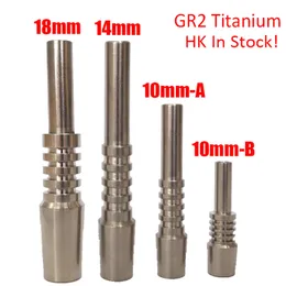 HK Stock Premium Titanium Replacement Nail Tips Rökning 10mm 14mm 18mm Inverterad grad 2 GR2 TI -tips Naglar för mini NC Nector Collector Kits grossist
