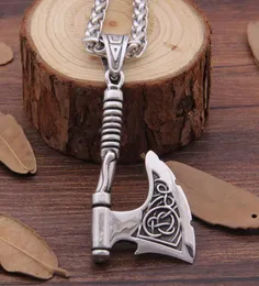 Pendant Necklaces 316 Stainless Steel Viking Ax Necklace Rune Bottle Opener Fit Man Gift81565662738057