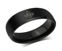 Letdiffery Cool Masonic Rings rostfritt stål bröllopsringar 8mm män kvinnor kolfiberringar droppfartyg hela2717521