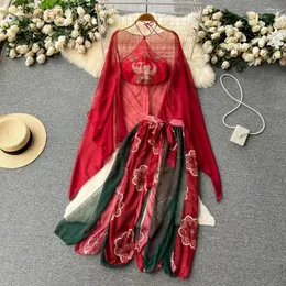 Arbetsklänningar Sexig perspektiv Kvinnor Cosplay Costumes Asian Rollplay Suit 4 Pieces Chinese Midi Lingerie Geisha Kimono Hanfu Dress