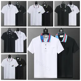5A 2024 Mens Polo Gömlek Tasarımcı Polos Gömlekler İçin Moda Odak Nakış Gömülü Snake Jartiyer Arılar Baskı Desen Giysileri Tee Siyah Beyaz Erkek Tişört 05