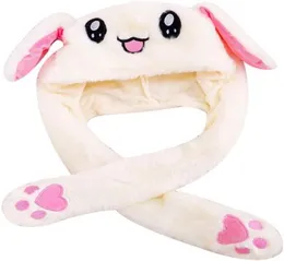 Rabbit Hat Plush Animal Ear Hat Moving Ears Pressing with Airbag Cap for Cosplay Plush Attractive Toys Birthday Gift Bunny Hat1004059