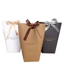 Presentväska tack Merci Present Wrap Paper Bags For Gifts Wedding Favors Box Package Birthday Party Favor Bags4150274