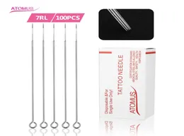 Atomus 100pcs Set 7RL -Nadel für Tattoo -Versorgung Sterile Desinfektionstattoo -Zubehör Einweg -Tattoo -Zubehör2852531