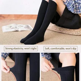 Women Socks 4 par Black Long Casual Stockings Jk Japan Style School Girls High Lolita Kawaii Cotton Knee