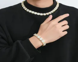 Fashion Men Chain Hip Hop Necklace 1618202224inch 5A Cubic Zirconia Stone Necklaces Men039s 78inch Bracelets Women Gold Pl4183448