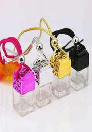 4 Colors Auto Hanging Parfüm Würfel Parfüm Flasche Luftfrischer ätherische Öle Diffuser Duft leere Glasflasche GGA337927725594