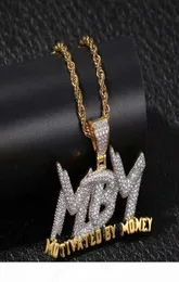 MBM ghiacciato motivato dalla collana a sospensione per uomini per uomini donne designer di lusso maschile bling diamanti lettere pendenti catena hip hop n2833510