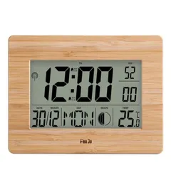 S Fanju 디지털 벽 시계 큰 시간 온도 달력 알람 테이블 데스크 시계 현대 디자인 사무실 홈 데코레이션 9294850
