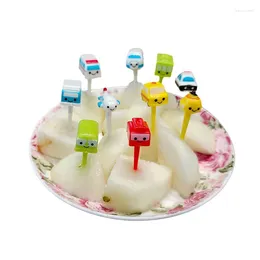 Forks Cartoon Meyve Çatal Kür Kıkavukları Sevimli Hayvan Seçimi Mini Öğle Yemeği Kutusu Dekorasyon Çocuk Ek Aracı