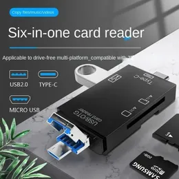 Novo TF SD Card Reader Cartão de memória portátil USB 2.0 Tipo C Leitor de cartão multifuncional para micro sd tf slot duplo flash