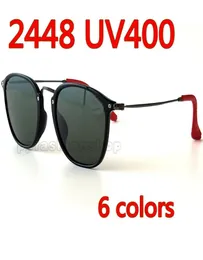 2448 Designer Designer Sunglass для мужчин Fashion Tr Metal Women Sunglases Drive Sun Glasses 6 Colors7643667