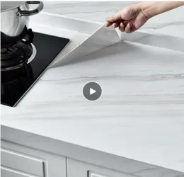 Film in vinile in marmo Sfondo impermeabile autoadesivo per i controsoffitti della cucina del bagno Contatto Adesivi a parete PVC 5386463