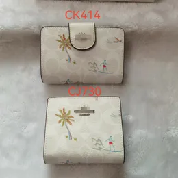 CK414 CJ730 Kurzer Brieftasche Frauenfalt über Geldbörsen Leder Geldbeutel 414 730