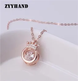 Rosegold Legierung Kronrown pocht Zirkon Halskette Frauen 2021 Neueste Hochzeit Royal Style 3 Farben Clean Stone Lady Party Juwely1184260