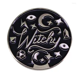 Spille Witchy Badge Weird Goth Halloween Jewelry