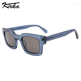 Sonnenbrille Kirka Polarized Unisex Flach Rechteck Dicke Rahmen breiter Nasenbrücke Mode Gradientenlinsen Brillen WD5100