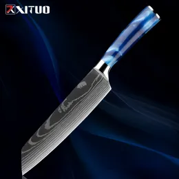 Xituo Kiritsuke Knife 8 -calowy Pro szef kuchni gyuto nóż Damascus Laser Wzór gyuto nóż Ultra ostre kuchenne mięso sushi nóż sushi