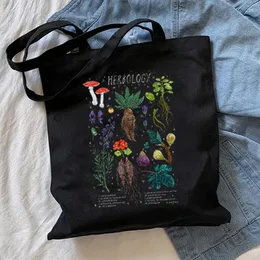 Torby na zakupy grzybowe ramię na płótnie torba harajuku moda moda swobodna letnia tote bolsas de compra bolsos