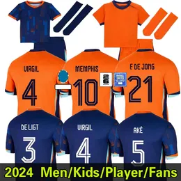 24 25 Holandia Memphis European Memphis Holland Club koszulki piłkarskie Jong Virgil Dumfries Bergvijn Klaassen Blind de Ligt 2024 Xavi Men Kit Kit Football Shirt