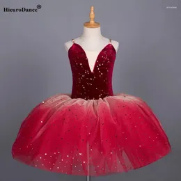 Stage Wear Blingbing Red Girls Ballet Dress Kids Costume Tutu Skirt With Adjustable Straps Ballerina Leotard Fairy Party Costumes