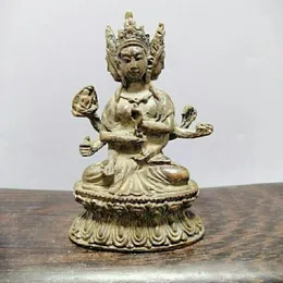 Halskette Ohrringe Set Sammlung von Buddha-Statuen Drei -geschlagene Halle für Versenkungshandwerk Kupfermöbel stehen zu Hause