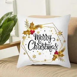 Pillow Light Luxury Golden Christmas Decoration Pillowcase Tree Ball Gift Text Car Sofa Home