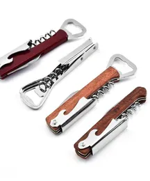 Professionelle Korkenzieher Wine Opener Korkenzieher mit Holzgriff Kellner Weinflaschenöffnungs -Bar -Werkzeuge 4 Styles KKA80755258082