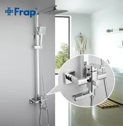 Frap 1 Set Bathroom Rainfall Shower Faucet Set Single Handle Mixer Tap With Hand Sprayer Wall Mounted Bath Shower Sets F2420 T20075638765