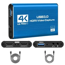 4Kビデオキャプチャカード1080P 60FPS HDカメラ録音ボックスHDMI互換USB 3.0 PCライブストリーミンググラバーレコーダー