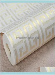 Wallpapers Contemporary Modern Geometric Wallpaper Neutral Greek Key Design Pvc Wall Paper For Bedroom 05 X 108821674