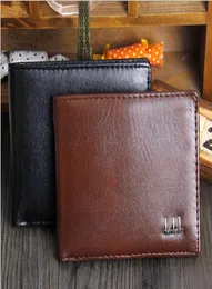 DHL 30PCS NEW VINTAGE PU MANS WARTES Fine Bifold Brown Black Pu Leather Card Cool Tri Wallet for Men6422042