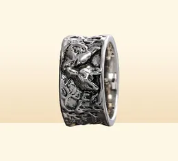 Sleeping Wolf Rings for Men039s Vintage Curled Wolf Ring Personality Hibernate Animal Jewelry Rings Hiphop Male Ring Accessori8981563