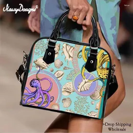 BOUSE PERCHIE NOISYDESIGNS Crossbody for Women 2024 Luxuria Europen Golden Floral Pattern PU Leather Drople Female Drop