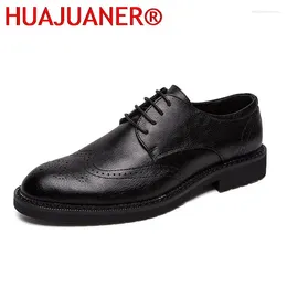 Dress Shoes Mens Fashion Brogue Classic Casual Leather Bureau Business Elegant Male Comfortable Formal