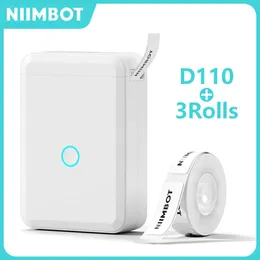 잉크가없는 Niimbot D110 미니 휴대용 열 프린터 스티커 용 자체 접착 레이블 메이커 프린터 Labeller 라벨링 머신 240429