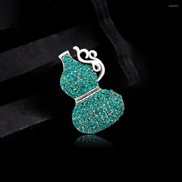 Brooches Delicate Rhinestone For Women Shiny Zircon Calabash Pins Clothes Badges Lady Jewelry Clothing Decoration