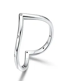 نساء أوروبيات فريد من نوعه 925 sterling Silver v Shape Finger Rings Fashion Girls Tail Ring8699332