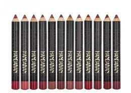 HANTAIYAN MATT LIPSTICK LIP LINER PEN SET 12 Färgläppar Makeup Kit Non Stick Cup Lätt att bära naturlig penna2017609