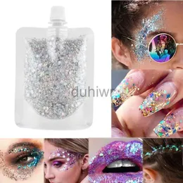 Body Glitter 40 ml Face Eye Glitter Sequin Gel Cream Stage Party Shimmer Gel Colorful Makeup Body Lips Hair Nail Cosmetic Festival Eyeshadow D240503