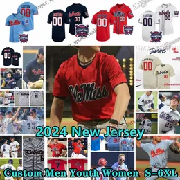 Пользовательский S-6xl Ole Miss Rebels Бейсбольные майки 20 Джексон Росс10 Этан Грофф 28 Майк Майерс 13 Дрю Померанц 26 Дуг Нихази 3 Энтони Сервидео 30 Аарон Барретт 33 Линн