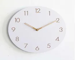 Cyfrowy zegar ścienny Proste nowoczesne design Nordic krótkie zegary do sypialni 3D naklejka drewniana zegarek ścienna wystrój domu cichy 12 cali 7925535