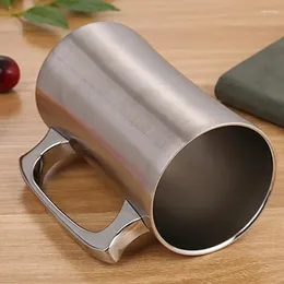 Muggar dubbelskikt förtjockat vakuumisolerat ölmugg kreativt enkel handtag flask kaffekopp hem kök dricksfall