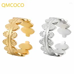 Clusterringe Qmcoco Silber Farbe Open Ring Charm Fashion Ladies Trend Elegant Charming Senior Simple Party Jewelry Geschenke