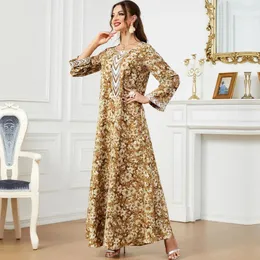 Etniska kläder eid tryckklänning för kvinnor muslimska klänningar fest långa marocko kaftan eleganta vestidos largos dubai kalkon mantel jalabiya 2024