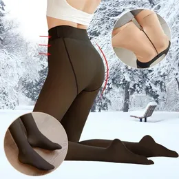 Frauen Socken sexy durchscheinende Strumpfhosen hoher Taille Elastizität Strumpfhose plus Samt warme schlank