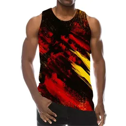 Tank Top for Men 3D Print Tiedye Hole Holeds Pattern Pattern Tops Graphic Vest 6xl Plus Size Man Clothing Dancal Danks 240429